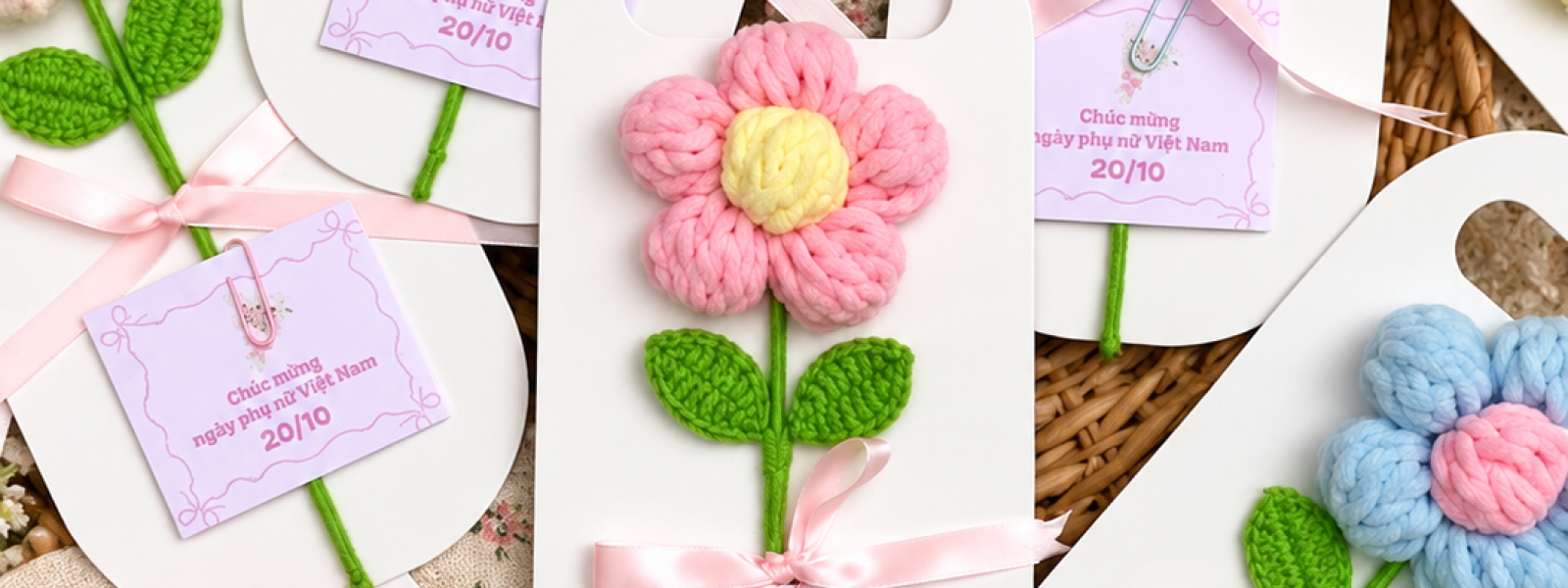 Hướng dẫn làm hoa len handmade cơ bản với mẫu hoa năm cánh